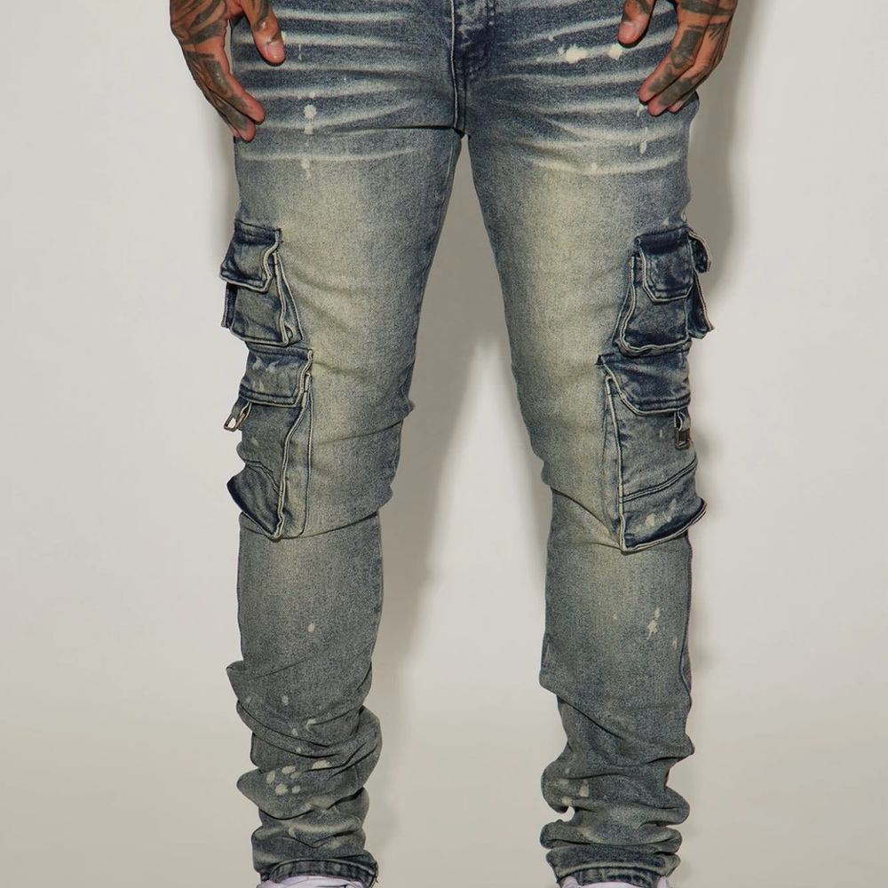 Stylish Blue Cargo Jeans